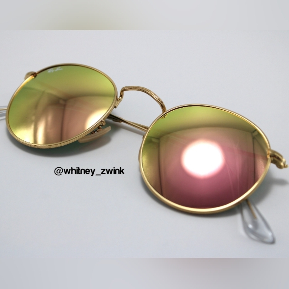 Model Display Ray-Ban Round Metal Pink Mirror RB3447 50 - Picture 7 of 17